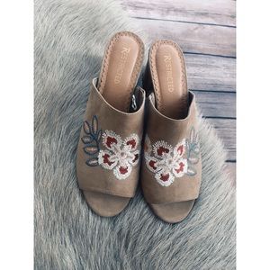 Restricted ~ Embroidered Mules